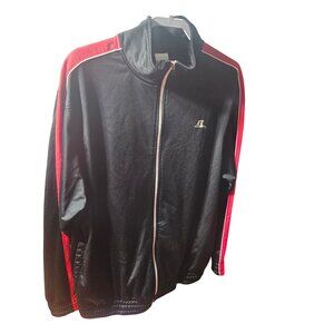 Russell Athletic Mens Black & Red Full Zip Track Jacket Size XL
